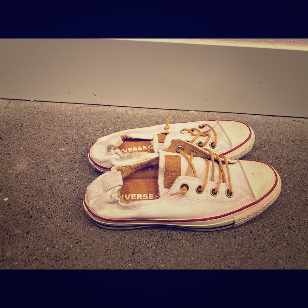 White and Tan Converse
